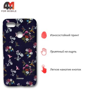 Чехол для Xiaomi Redmi 6 силиконовый с рисунком, букеты