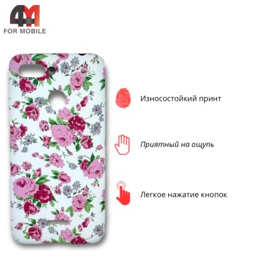 Чехол для Xiaomi Redmi 6 силиконовый с рисунком, пионы