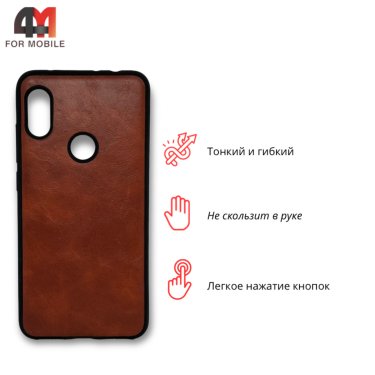 Чехол для Xiaomi Redmi Note 6/Note 6 Pro силиконовый под кожу, коричневого цвета