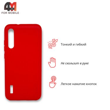 Чехол для Xiaomi Mi A3/Mi CC9e силиконовый, ребристый, красного цвета, Cherry