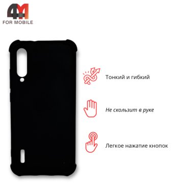 Чехол для Xiaomi Mi A3/Mi CC9e силиконовый с усиленными углами, черного цвета