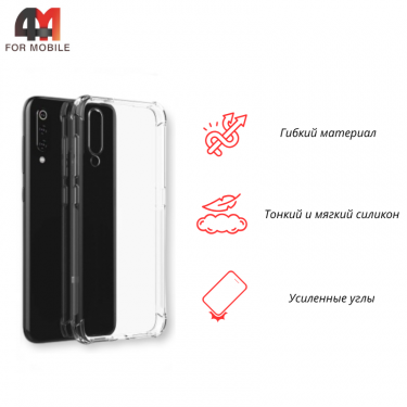 Чехол для Xiaomi Mi 9 SE силиконовый с усиленными углами, прозрачный
