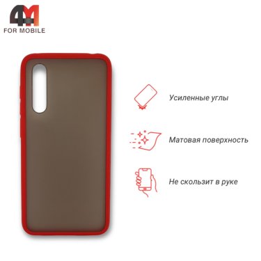 Чехол для Xiaomi Mi A3 Lite/Mi 9 Lite пластиковый с усиленной рамкой, красного цвета