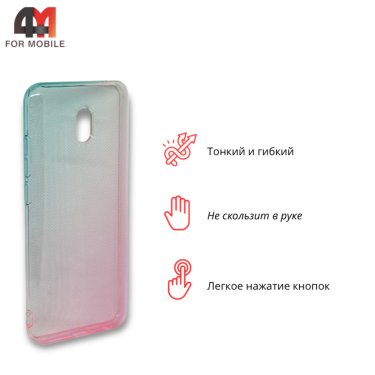 Чехол для Xiaomi Redmi 8A силиконовый, прозрачный, голубого цвета