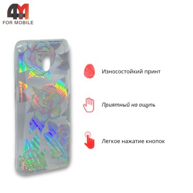 Чехол для Xiaomi Redmi 8A силиконовый, хамелеон, розы