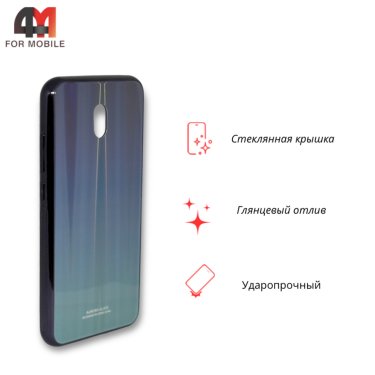 Чехол для Xiaomi Redmi 8A пластиковый, хамелеон, синего цвета