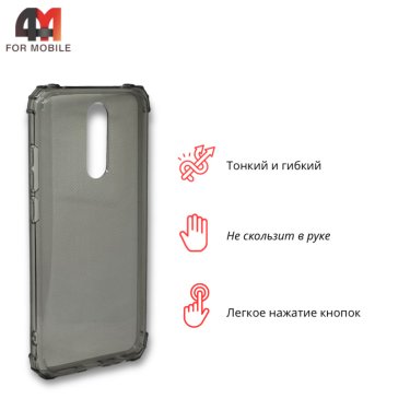 Чехол для Xiaomi Redmi 8 силиконовый с усиленными углами, серого цвета