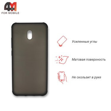 Чехол для Xiaomi Redmi 8A силиконовый с усиленной рамкой, черного цвета