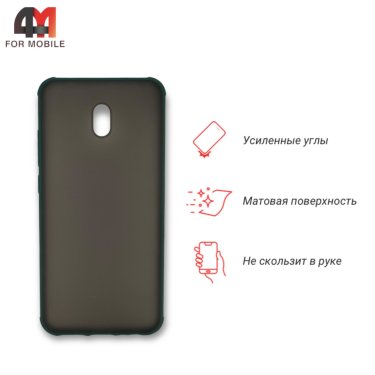 Чехол для Xiaomi Redmi 8A силиконовый с усиленной рамкой, синего цвета