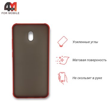 Чехол для Xiaomi Redmi 8A силиконовый с усиленной рамкой, красного цвета