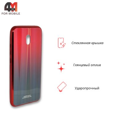 Чехол для Xiaomi Redmi 8A пластиковый, хамелеон, красного цвета