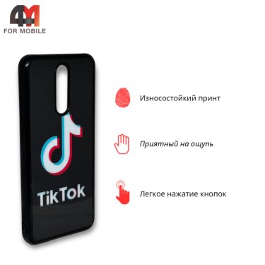 Чехол для Xiaomi Redmi 8 силиконовый с рисунком, Tik Tok