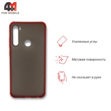 Чехол для Xiaomi Redmi Note 8T пластиковый с усиленной рамкой, красного цвета