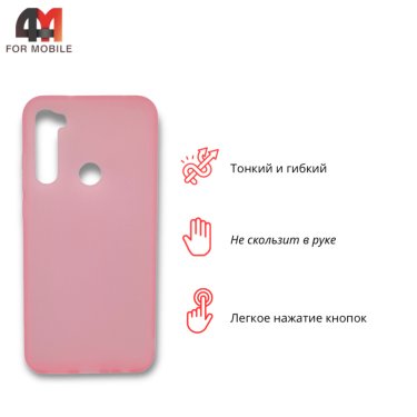 Чехол для Xiaomi Redmi Note 8T силиконовый, матовый, розового цвета