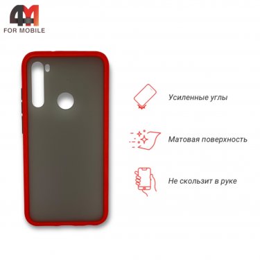 Чехол для Xiaomi Redmi Note 8 пластиковый с усиленной рамкой, красного цвета, Case