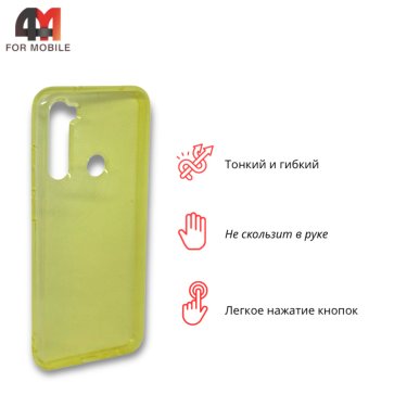 Чехол для Xiaomi Redmi Note 8 силиконовый, плотный, желтого цвета