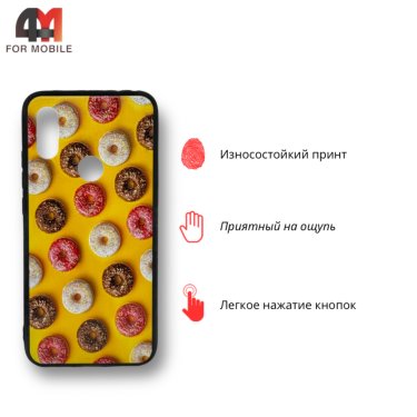 Чехол для Xiaomi Redmi 7 силиконовый с рисунком, пончики