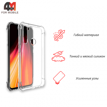 Чехол для Xiaomi Redmi Note 8T силиконовый с усиленными углами, прозрачный