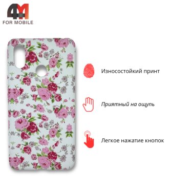 Чехол для Xiaomi Mi Max 3 силиконовый с рисунком, пионы