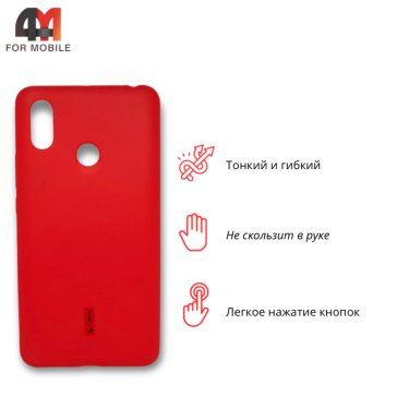 Чехол для Xiaomi Mi Max 3 силиконовый, матовый, красного цвета, Cherry
