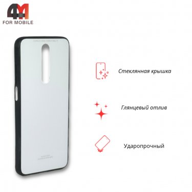 Чехол для Xiaomi Redmi K30 пластиковый, глянцевый, белого цвета