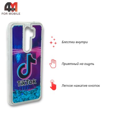 Чехол для Xiaomi Redmi Note 8 Pro силиконовый, водичка, Tik Tok