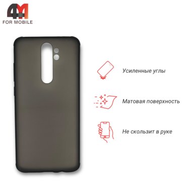 Чехол для Xiaomi Redmi Note 8 Pro пластиковый с усиленной рамкой, черного цвета