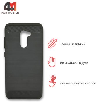 Чехол для Xiaomi Pocophone F1 силиконовый, усиленный, серого цвета