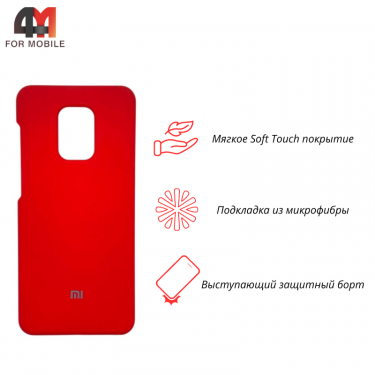 Чехол для Xiaomi Redmi Note 9S/Note 9 Pro/Note 9 Pro Max Silicone Case, красного цвета