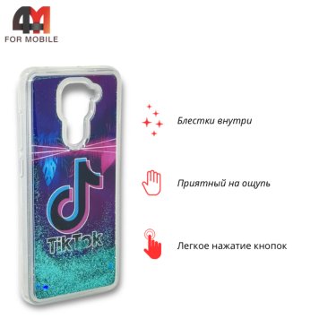 Чехол для Xiaomi Redmi Note 9/Redmi 10X силиконовый, водичка, Tik Tok