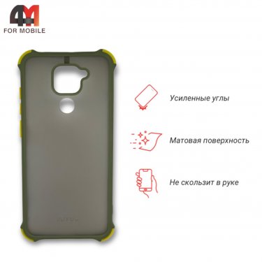 Чехол для Xiaomi Redmi Note 9/Redmi 10X пластиковый с усиленными углами, зеленого цвета