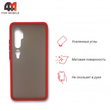 Чехол для Xiaomi Mi Note 10/Mi Note 10 Pro пластиковый с усиленной рамкой, красного цвета, Case