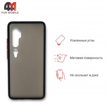 Чехол для Xiaomi Mi Note 10/Mi Note 10 Pro пластиковый с усиленной рамкой, черного цвета, Case