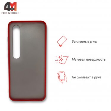 Чехол для Xiaomi Mi 10 пластиковый с усиленной рамкой, красного цвета