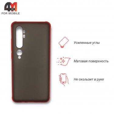 Чехол для Xiaomi Mi Note 10/Mi Note 10 Pro пластиковый с усиленной рамкой, красного цвета