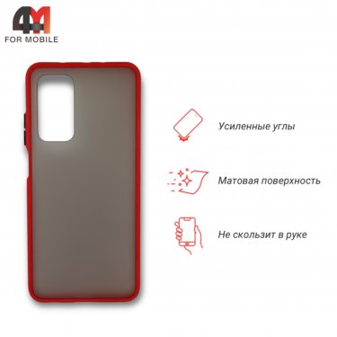 Чехол для Xiaomi Mi 10T/Mi 10T Pro пластиковый с усиленной рамкой, красного цвета