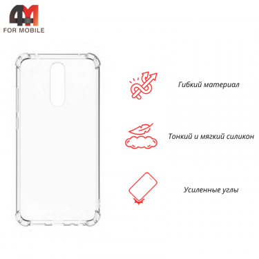 Чехол для Xiaomi Redmi 8 силиконовый с усиленными углами, прозрачный