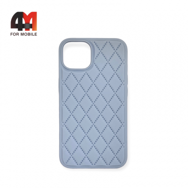 Чехол Iphone 13 Silicone Case ромбы, 5 василькового цвета