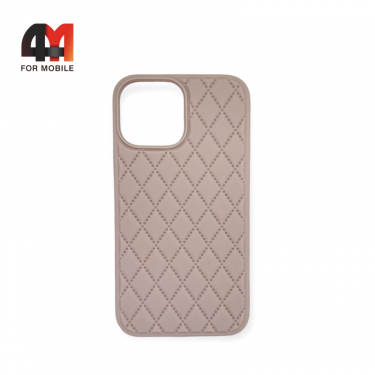 Чехол Iphone 13 Pro Max Silicone Case ромбы, 19 пудрового цвета