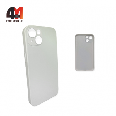 Чехол Iphone 14 Plus/15 Plus Glass case, белого цвета