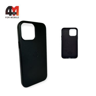 Чехол Iphone 13/14 пластиковый, Leather Case + MagSafe, Midnight