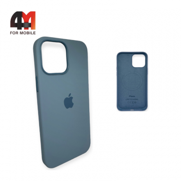 Чехол Iphone 13 Silicone Case Premium+MagSafe, Blue Fog