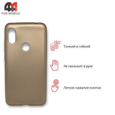 Чехол для Xiaomi Redmi Note 6/Note 6 Pro силиконовый, матовый, золотого цвета, Case