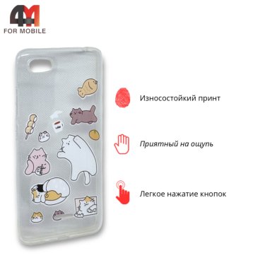 Чехол для Xiaomi Redmi 6A силиконовый с рисунком, котики