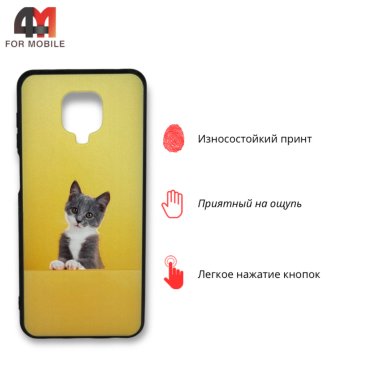 Чехол для Xiaomi Redmi Note 9S/Note 9 Pro/Note 9 Pro Max силиконовый с рисунком, котик