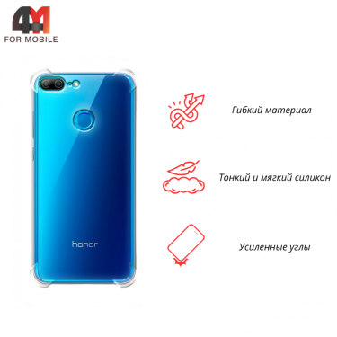 Чехол для Huawei Honor 9 Lite силиконовый с усиленными углами, прозрачный