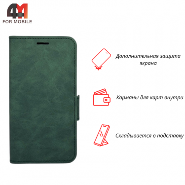 Чехол-книга для Xiaomi Redmi Note 14 Pro 5G зеленого цвета, Case