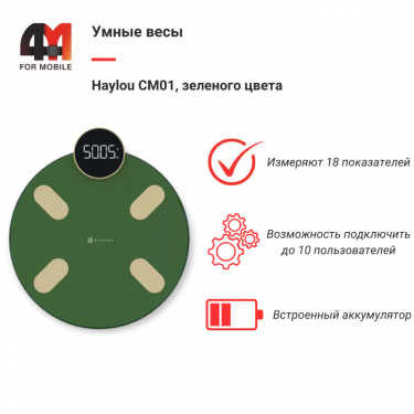 Умные весы Haylou CM01, зеленого цвета