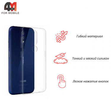 Чехол для Nokia 4.2 силиконовый, прозрачный