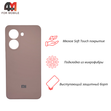 Чехол для Xiaomi Poco X7 Pro/Redmi Turbo 4 5G Silicone Case, пудрового цвета